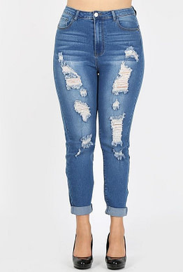 plus size distressed jeans