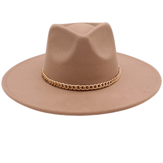 fedora hat (taupe) flat lay