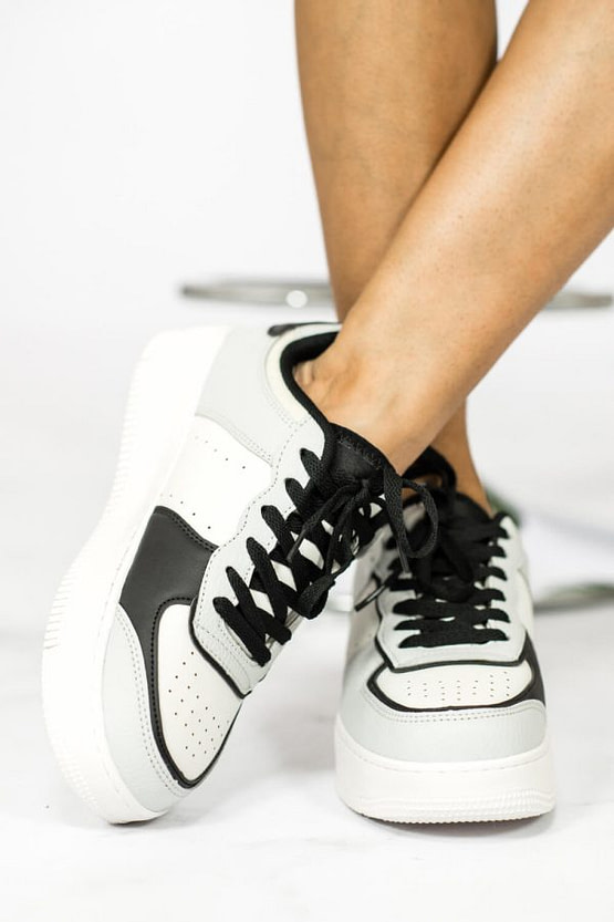 berness platform sneakers (white and grey)