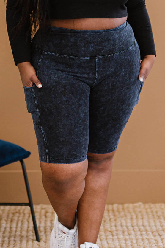 plus size mineral wash shorts