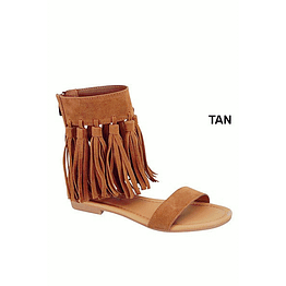 brown fringe sandals
