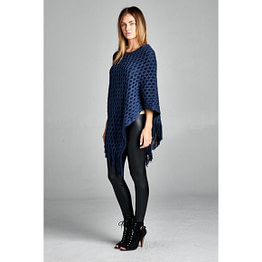 navy poncho sweater - side view