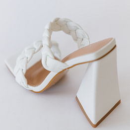woven heels in white (side)
