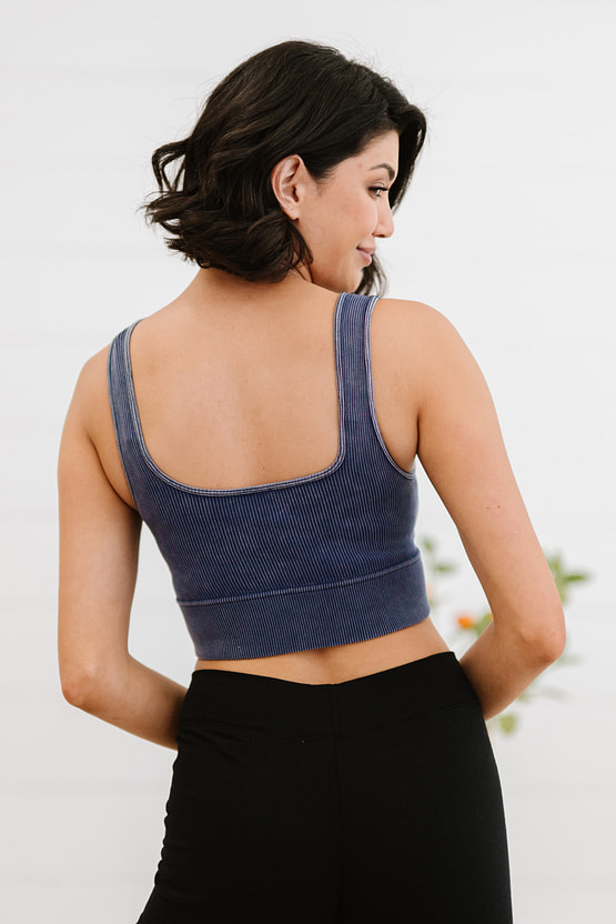ribbed crop back (light navy) back view